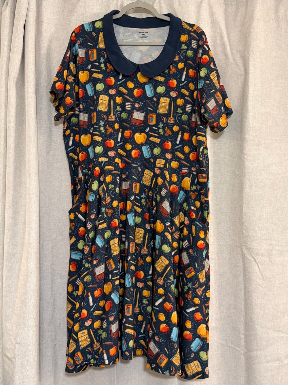 Svaha USA "School Tools" Organic Cotton twirl dress